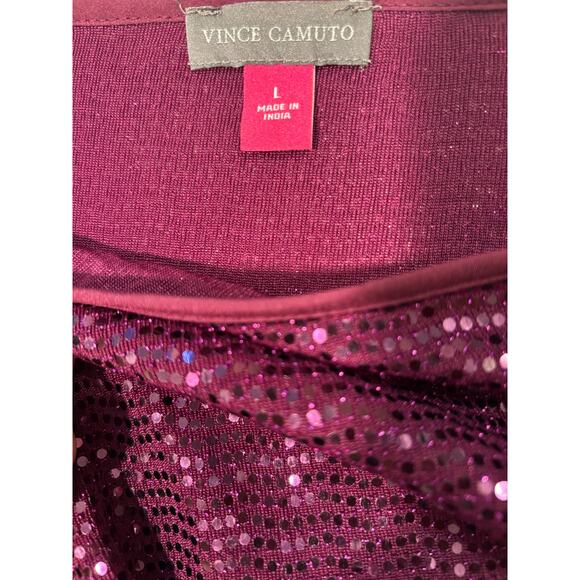 VINCE CAMUTO Metallic Knit Flutter Sleeve Top - Picture 8 of 8
